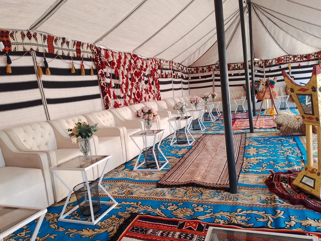 مخيم تراثي أو بيت شعر وجلسة خارجية في الرياض — لقطة أرشيفية 2 من أعمال لمسه ذوق في الرياض